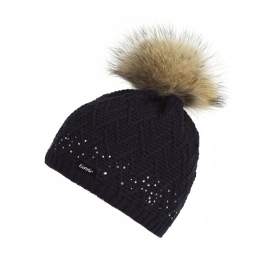 Polar Bear Hat (Pom Pom) Isabella Lux Crystal Anthracite Women